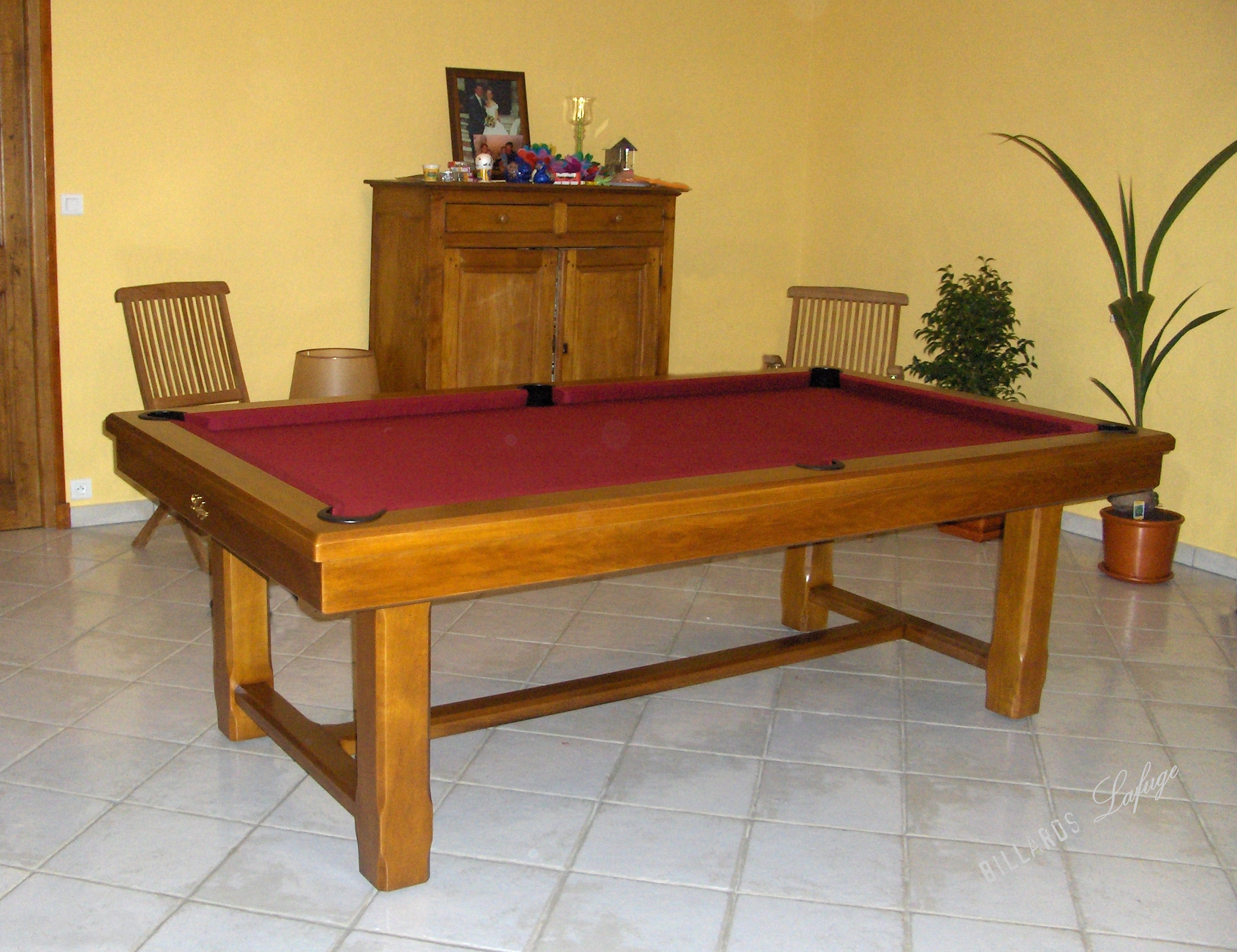 Billard bois - Table billard convertible bois massif