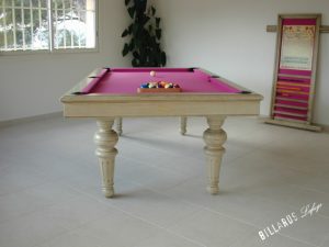 Billard Louis-Philippe parchemin avec drap rose