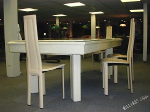 Billard Elégance laqué en blanc avec plateau table