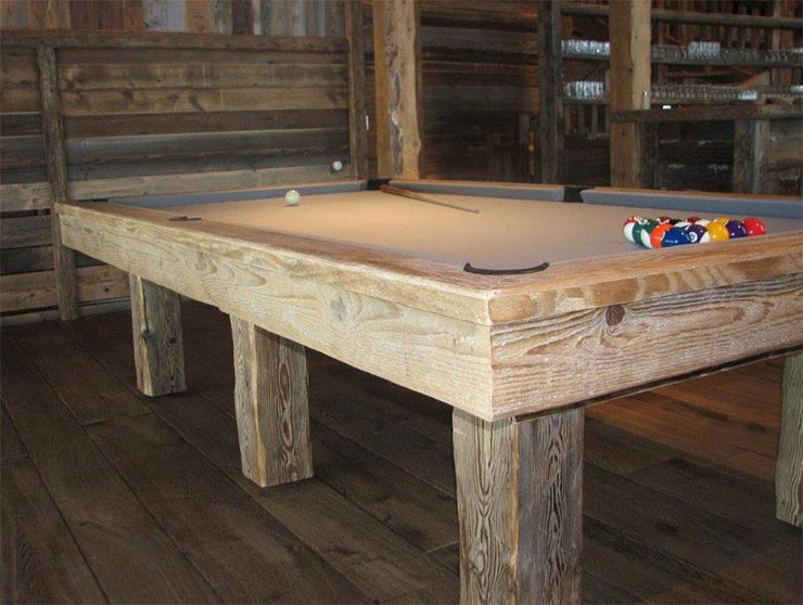 Billard table a manger bois massif