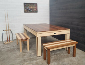 Billard table moderne en érable massif et noyer massif